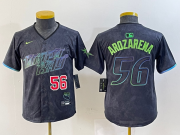 Cheap Youth Tampa Bay Rays #56 Randy Arozarena Number Charcoal 2024 City Connect Limited Stitched Jerseys