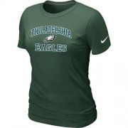 Wholesale Cheap Women's Nike Philadelphia Eagles Heart & Soul NFL T-Shirt Dark Green