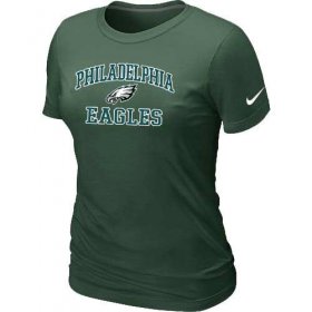 Wholesale Cheap Women\'s Nike Philadelphia Eagles Heart & Soul NFL T-Shirt Dark Green