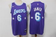 Wholesale Cheap Men's Los Angeles Lakers #6 LeBron James Purple Nike Diamond 2022 City Edition Swingman Stitched Jersey