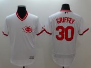 Wholesale Cheap Reds #30 Ken Griffey White Flexbase Authentic Collection Cooperstown Stitched MLB Jersey