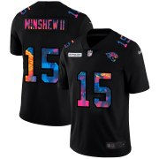 Cheap Jacksonville Jaguars #15 Gardner Minshew II Men's Nike Multi-Color Black 2020 NFL Crucial Catch Vapor Untouchable Limited Jersey