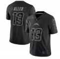 Wholesale Cheap Men's Los Angeles Chargers #13 Keenan Allen Black Reflective Limited Stitched Football Jersey