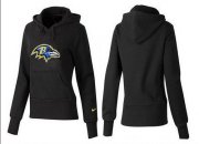 Wholesale Cheap Women's Baltimore Ravens Logo Pullover Hoodie Black