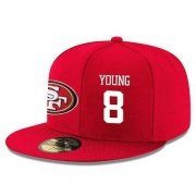 Wholesale Cheap San Francisco 49ers #8 Steve Young Snapback Cap NFL Player Red with White Number Stitched Hat