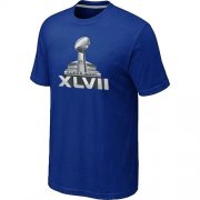Wholesale Cheap NFL Super Bowl XLVII Logo T-Shirt Blue