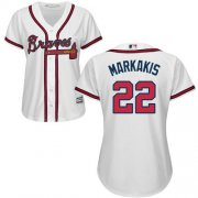 Wholesale Cheap Braves #22 Nick Markakis White Home Women's Stitched MLB Jersey