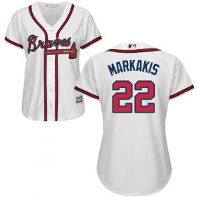 Wholesale Cheap Braves #22 Nick Markakis White Home Women\'s Stitched MLB Jersey