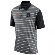Wholesale Cheap Men's Detroit Tigers Nike Gray Dri-FIT Stripe Polo