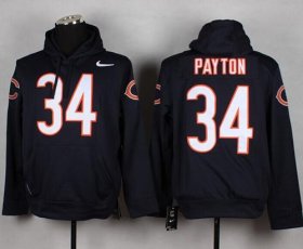 Wholesale Cheap Chicago Bears #34 Walter Payton Navy Blue Pullover Hoodie