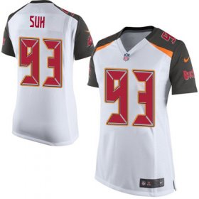 Wholesale Cheap Nike Buccaneers #93 Ndamukong Suh White Women\'s Stitched NFL New Elite Jersey