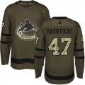 Wholesale Cheap Adidas Canucks #47 Sven Baertschi Green Salute to Service Youth Stitched NHL Jersey