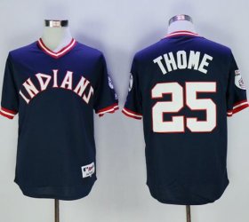 Wholesale Cheap Indians #25 Jim Thome Navy Blue 1976 Turn Back The Clock Stitched MLB Jersey