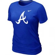 Wholesale Cheap Women's Atlanta Braves Heathered Nike Blue Blended T-Shirt