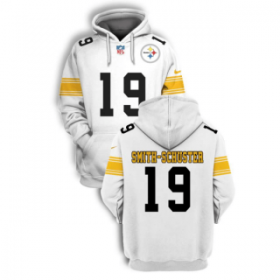 Wholesale Cheap Men\'s White Pittsburgh Steelers #19 JuJu Smith-Schuster 2021 Pullover Hoodie