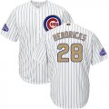 Wholesale Cheap Cubs #28 Kyle Hendricks White(Blue Strip) 2017 Gold Program Cool Base Stitched MLB Jersey