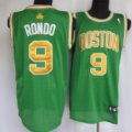Wholesale Cheap Boston Celtics #9 Rajon Rondo Green Wiht Gold Swingman Jersey