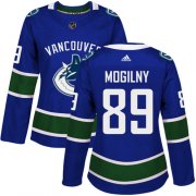 Wholesale Cheap Adidas Canucks #89 Alexander Mogilny Blue Home Authentic Women's Stitched NHL Jersey