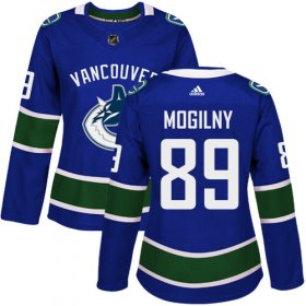 Wholesale Cheap Adidas Canucks #89 Alexander Mogilny Blue Home Authentic Women\'s Stitched NHL Jersey
