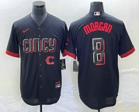 Wholesale Cheap Men\'s Cincinnati Reds #8 Joe Morgan Black 2023 City Connect Cool Base Stitched Jersey