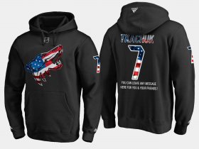 Wholesale Cheap Coyotes #7 Keith Tkachuk NHL Banner Wave Usa Flag Black Hoodie