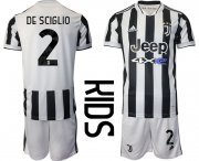 Wholesale Cheap Youth 2021-2022 Club Juventus home white 2 Adidas Soccer Jersey