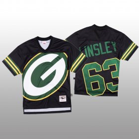 Wholesale Cheap NFL Green Bay Packers #63 Corey Linsley Black Men\'s Mitchell & Nell Big Face Fashion Limited NFL Jersey