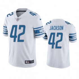 Wholesale Cheap Men\'s Detroit Lions #42 Justin Jackson White Vapor Untouchable Limited Stitched Jersey