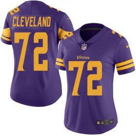 Wholesale Cheap Nike Vikings #72 Ezra Cleveland Purple Women\'s Stitched NFL Limited Rush Jersey