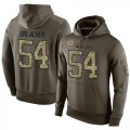 Wholesale Cheap NFL Men's Nike Chicago Bears #54 Brian Urlacher Stitched Green Olive Salute To Service KO Performance Hoodie