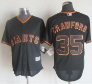 Wholesale Cheap Giants #35 Brandon Crawford Black New Cool Base Stitched MLB Jersey