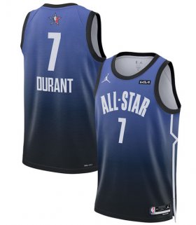 Cheap Men\'s 2023 All-Star #7 Kevin Durant Blue Game Swingman Stitched Basketball Jersey