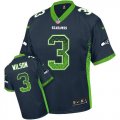 Wholesale Cheap Nike Seahawks #3 Russell Wilson Steel Blue Team Color Men's Stitched NFL Elite Drift Fashion Jersey