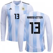 Wholesale Cheap Argentina #13 Kranevitter Home Long Sleeves Kid Soccer Country Jersey