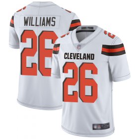 Wholesale Cheap Nike Browns #26 Greedy Williams White Men\'s Stitched NFL Vapor Untouchable Limited Jersey