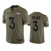 Wholesale Cheap Men's Denver Broncos #3 Russell Wilson 2022 Olive Salute To Service Limited Stitched Jersey