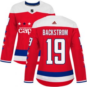 Wholesale Cheap Adidas Capitals #19 Nicklas Backstrom Red Alternate Authentic Women\'s Stitched NHL Jersey