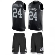 Wholesale Cheap Nike Raiders #24 Charles Woodson Black Team Color Men's Stitched NFL Limited Tank Top Suit Jersey