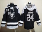 Wholesale Cheap Men's Las Vegas Raiders #24 Johnathan Abram Black Ageless Must-Have Lace-Up Pullover Hoodie