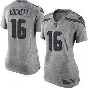 Wholesale Cheap Nike Seahawks #16 Tyler Lockett Gray Women's Stitched NFL Limited Gridiron Gray Jersey