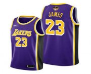 Wholesale Cheap Men's Los Angeles Lakers #23 LeBron James 2020 Purple Finals Stitched NBA Jersey