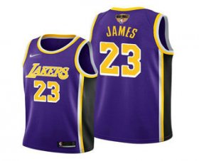 Wholesale Cheap Men\'s Los Angeles Lakers #23 LeBron James 2020 Purple Finals Stitched NBA Jersey
