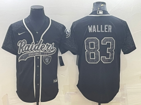 Wholesale Cheap Men\'s Las Vegas Raiders #83 Darren Waller Black Reflective Limited Stitched Football Jersey