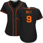 Wholesale Cheap Giants #9 Brandon Belt Black Alternate Women's Stitched MLB Jersey