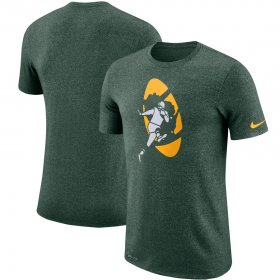 Wholesale Cheap Green Bay Packers Nike Marled Historic Logo Performance T-Shirt Heathered Green