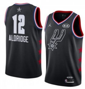 Wholesale Cheap San Antonio Spurs #12 LaMarcus Aldridge Black Basketball Jordan Swingman 2019 All-Star Game Jersey