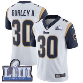 Wholesale Cheap Nike Rams #30 Todd Gurley II White Super Bowl LIII Bound Youth Stitched NFL Vapor Untouchable Limited Jersey