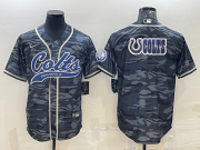 Wholesale Cheap Men's Indianapolis Colts Grey Camo Team Big Logo With Patch Cool Base Stitched Baseball Jersey