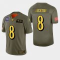 Wholesale Cheap Baltimore Ravens #8 Lamar Jackson Men's Nike Olive Gold 2019 Salute to Service Limited NFL 100 Jersey