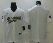 Wholesale Cheap Men's Los Angeles Dodgers Blank White Gold Championship Stitched MLB Cool Base Nike Jersey